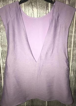 Лавандова блуза з вирізом на спинці zara m
