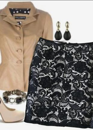 Юбка из плотного кружева h&m