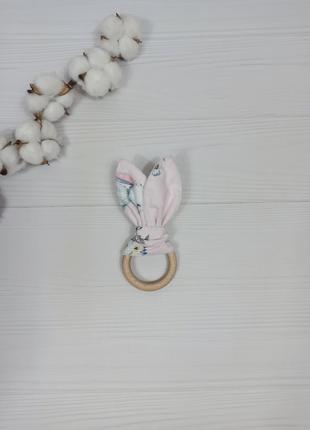 Подарунковий зайчик з мамою непромокаємий пелюшка 80х100, іграшка комфортер, еко гризунок4 фото