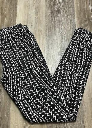 H&m stretch waist skinny leg black/white heart print pants women's оригинал скинии лосины2 фото