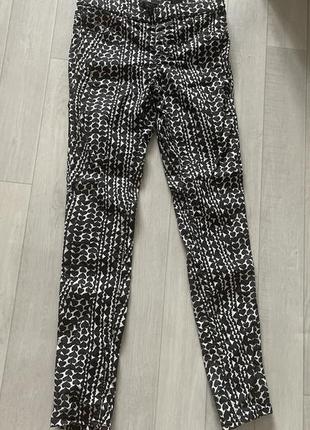 H&m stretch waist skinny leg black/white heart print pants women's оригинал скинии лосины4 фото