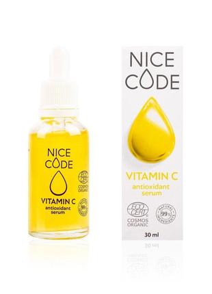 Сироватка-антиоксидант для обличчя «vitamin c» nice code, 30 мл.

nice code