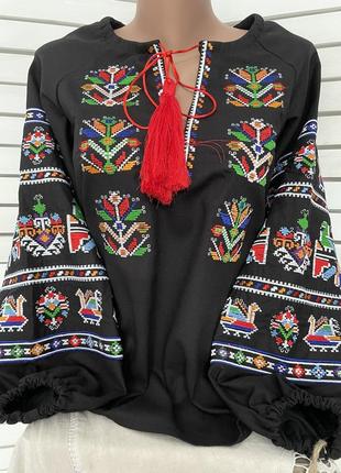 Стильна натуральна вишиванка блуза з вишивкою