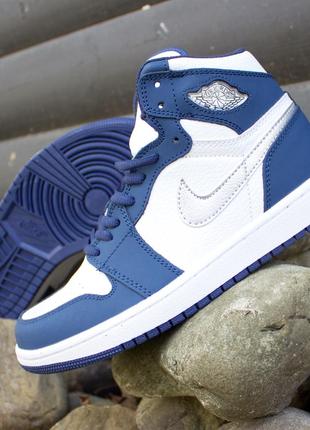 Кроссовки nike air jordan 1 high retro navy/blue 39 р. 25 см