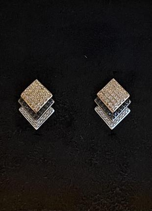 Золоті геометричні сережки золотий вік