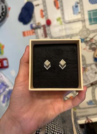 Золоті геометричні сережки золотий вік