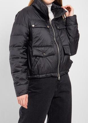 Куртка женская короткая трендовая черная modna kazka mkasay20-1