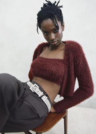 Кофта с имитацией меха zara 2022