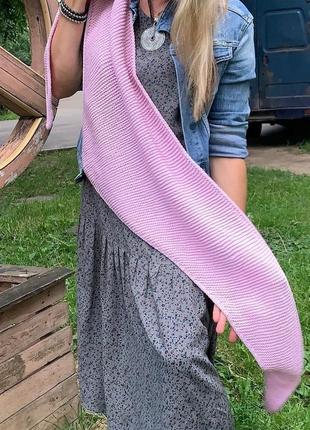 Вязаный шарф бактус, софи шаль, теплая зимняя косынка из мериноса