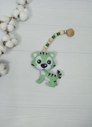 Подарунковий набір горох м'ятний на білому + тигрик зелений4 фото