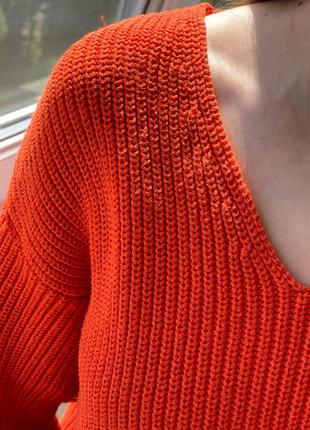 Добротний об’ємний  моркв’яний светр 1+1=37 фото
