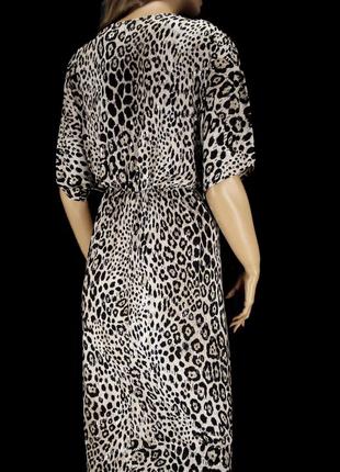 Красивейшее платье миди с блёстками "f&f" леопардовай принт. размер uk14/eur42.4 фото