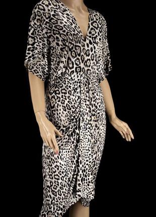 Красивейшее платье миди с блёстками "f&f" леопардовай принт. размер uk14/eur42.2 фото