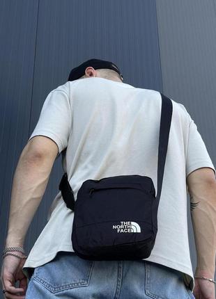 Барсетка the north face чоловіча, сумка через плече норд фейс, чорна tnf