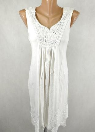 Сукня біла туніка bella "ragazza" розшите паєтками1 фото