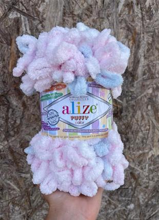 Пряжа петлями alize puffy 5864