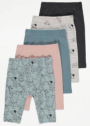 Легінси disney classics teal print 5 pack 12-18 міс