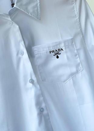 Сорочка жіноча біла брендовий в стилі prada3 фото