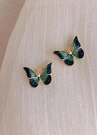 Сережки метелики2 фото