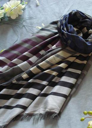 Смугастий шарф-палантин2 фото