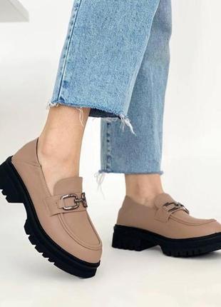 Мокко лофери на платформі 💙💛 туфлі мокасіни