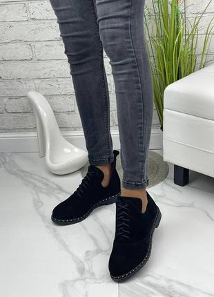 Женские кожаные черные туфли2 фото