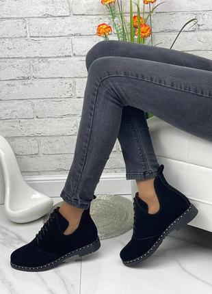 Женские кожаные черные туфли5 фото