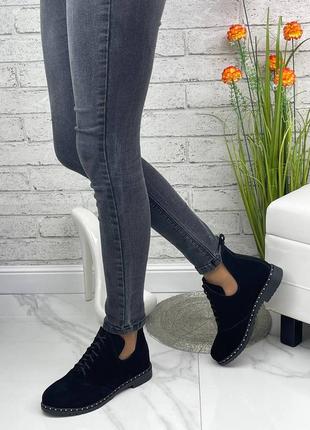 Женские кожаные черные туфли4 фото