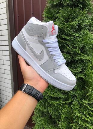 Женские высокие кожаные кроссовки nike air jordan retro #найк