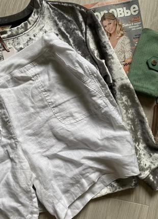 Белые льняные шорты батал marks & spenser2 фото