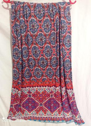 Вискозное длинное в пол платье сарафан орнамент разноцветное вискоза5 фото