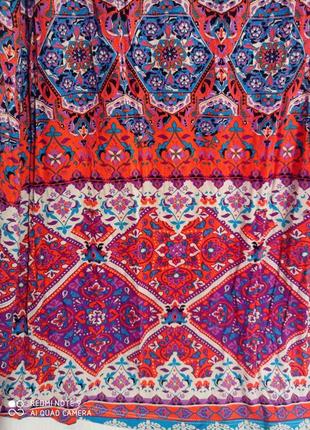Вискозное длинное в пол платье сарафан орнамент разноцветное вискоза7 фото