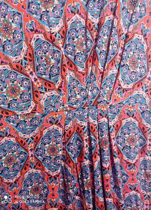 Вискозное длинное в пол платье сарафан орнамент разноцветное вискоза9 фото