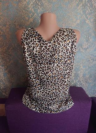 Красивая женская блуза леопардовая расцветка блузка блузочка большой размер батал 50 /52 майка4 фото