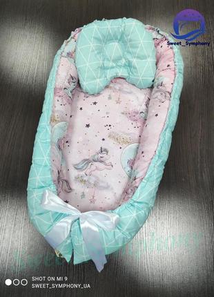 Кокон гніздечко позиціонер для новонароджених з подушкою1 фото