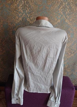 Крвсивая женская блуза с оборками в полоску блузка блузочка батник рубашка р.46/484 фото