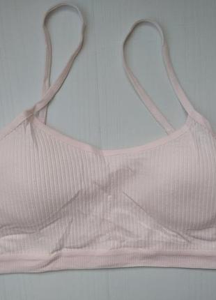 Топ підлітковий на тонких бретелях бавовна в рубчик