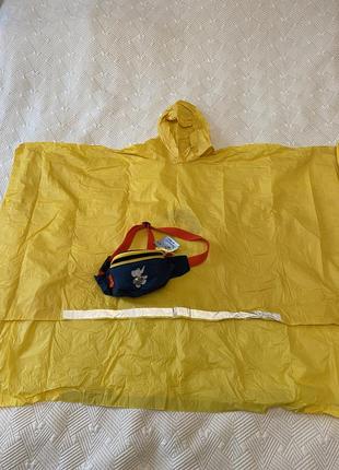 Плащ дощовик унісекс жовтий + бананка сумочка 4-10 років універсальний