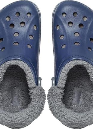 Крокс бая сині з хутром crocs unisex-adult men's and women's baya lined fuzz strap clog3 фото