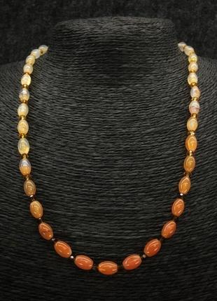 Намисто сердолік і чеський кришталь регулюється довжина/ намисто сердолік і чеський кришталь