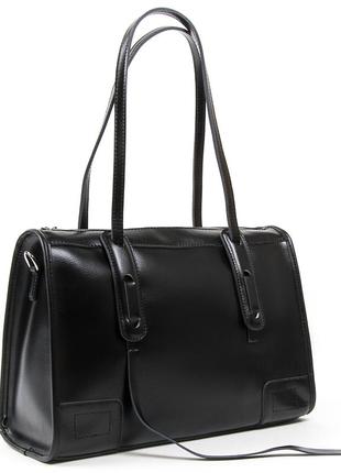 Чорна сумочка з натуральної шкіри