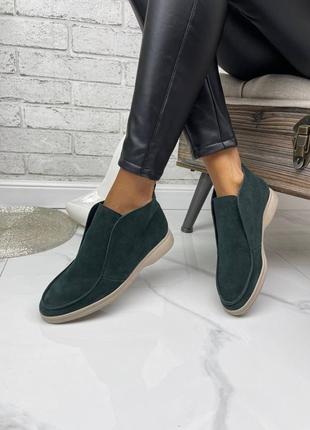 Жіночі замшеві короткі черевички2 фото