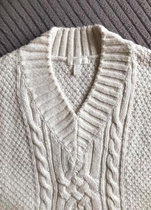 Жилет жилетка вязаний светр молочний білий трикотажне8 фото