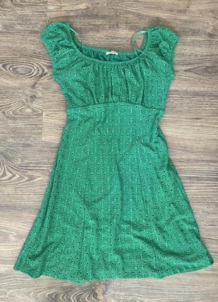Зелёное трикотажное платье orsay