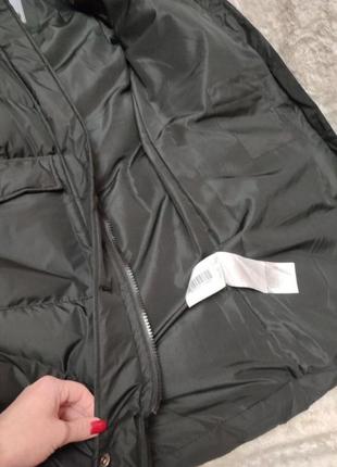 Пуховик пальто куртка зимняя зима черная с капюшоном размер м 387 фото