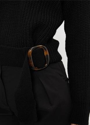 Укорочений чорний светр джемпер пуловер розмір l5 фото
