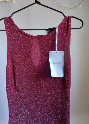 Блискуча сукня бордового кольору від missguided2 фото