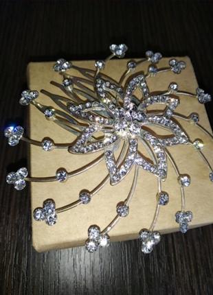 Гребінець заколка для волосся з кристалами
