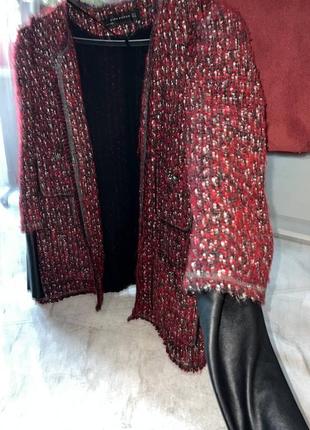 Неймовірний твідовий вовняної блейзер піджак в стилі chanel від zara8 фото