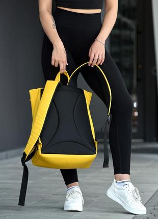 Женский рюкзак ролл удобный, комфортный, вместительный sambag rolltop zard - желтый5 фото